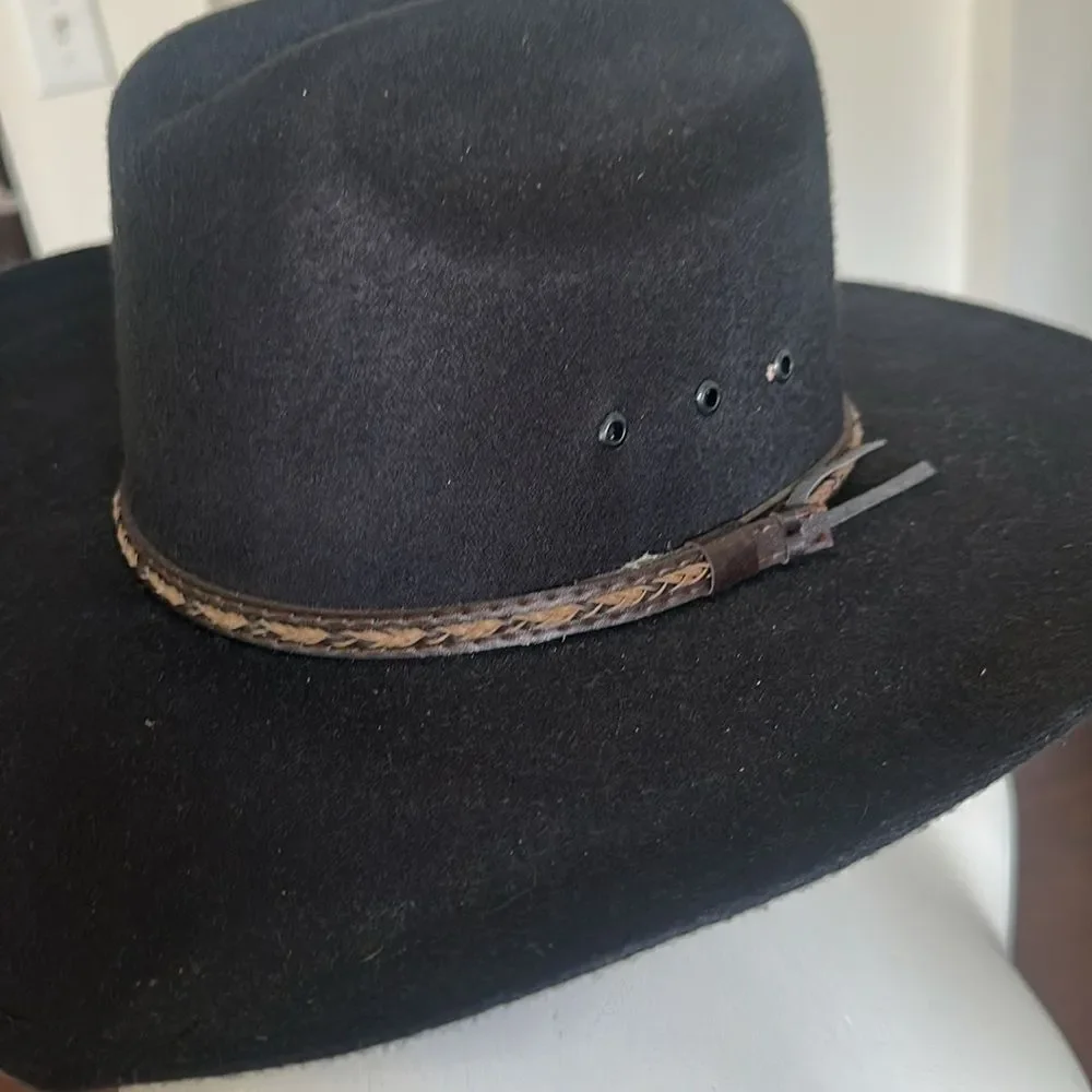 Lone Star Black Unisex Western Cowboy Hat M